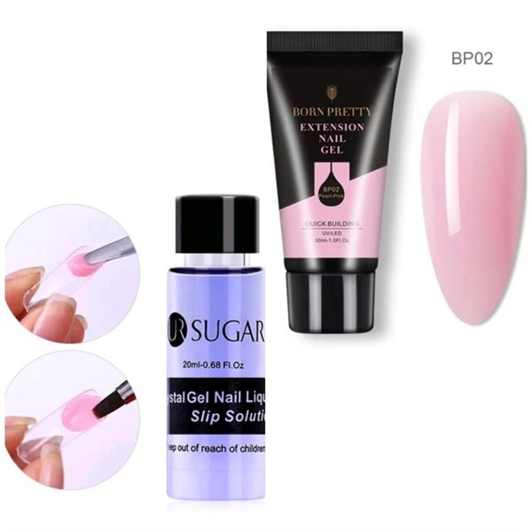 Born Pretty Poly Jel ve Jel likit seti - Pearl pink - detay görseli 1