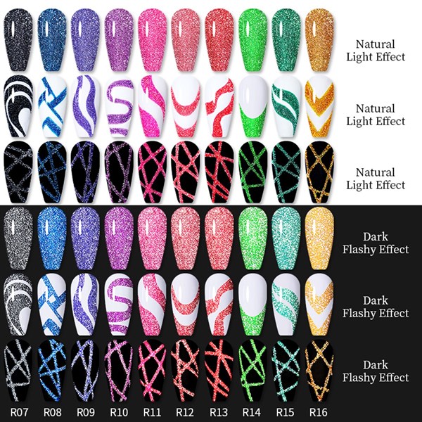 Lily Cute Reflective Glitter Nail art çizim ojesi R010 (54152-4) - detay görseli 3
