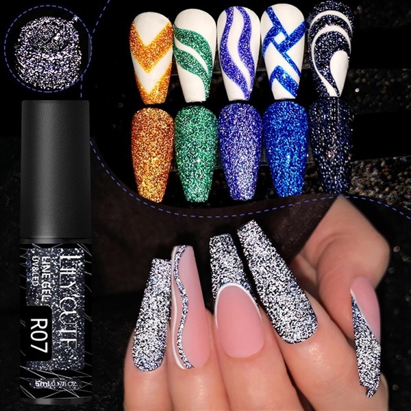 Lily Cute Reflective Glitter Nail art çizim ojesi R010 (54152-4) - detay görseli 2