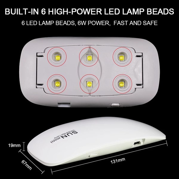 Mini Tırnak kurutucu UV led lamba (6Watt) Beyaz - detay görseli 3