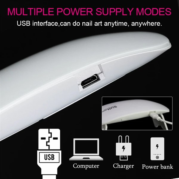 Mini Tırnak kurutucu UV led lamba (6Watt) Beyaz - detay görseli 4