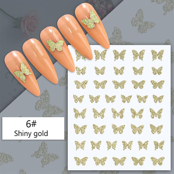 3D Reflektif efekt nail art sticker model - 6 (55881-6)