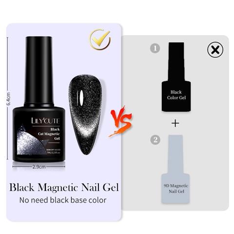 Black cat Magnetic 7 ml (Siyah) Kedi gözü Manyetik oje (56575)