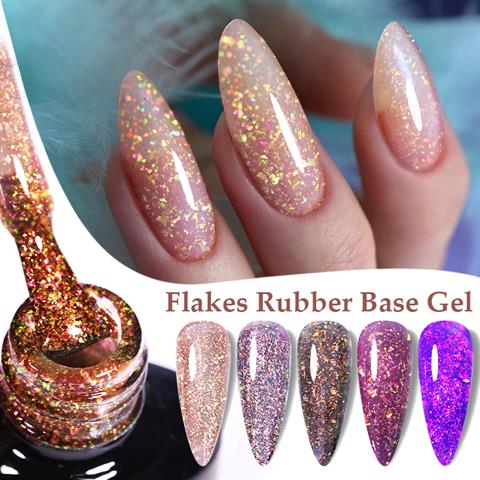 Kalıcı oje Flakes Rubber Base 7 ml URB123