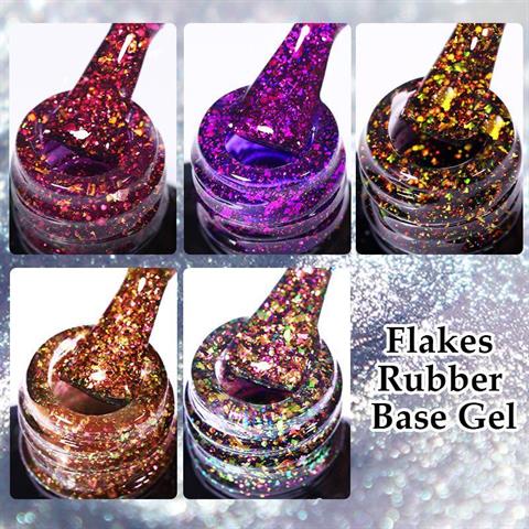 Kalıcı oje Flakes Rubber Base 7 ml URB126