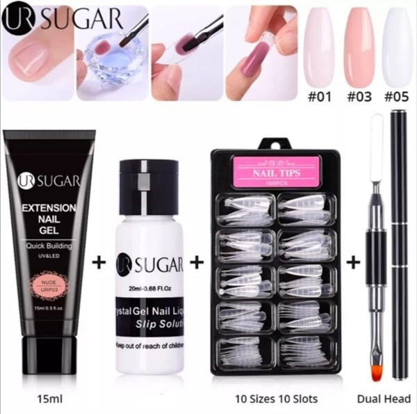 Poly Jel Stiletto set - Beyaz - detay görseli 1