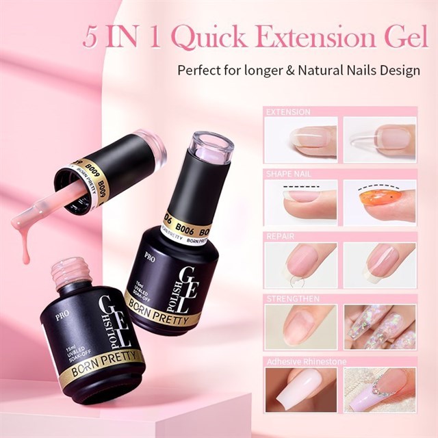 BORN PRETTY PRO 15ml BIAB HEMA Free Quick Building Nail Extension Gel B008 (59654)